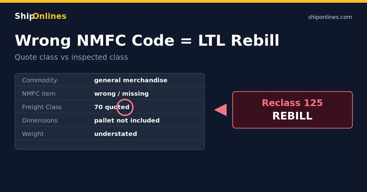 Wrong NMFC Code? How Freight Class Mistakes Cause LTL Rebill